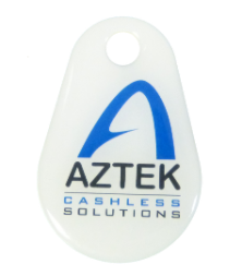 White Aztek company badge with Aztek logo